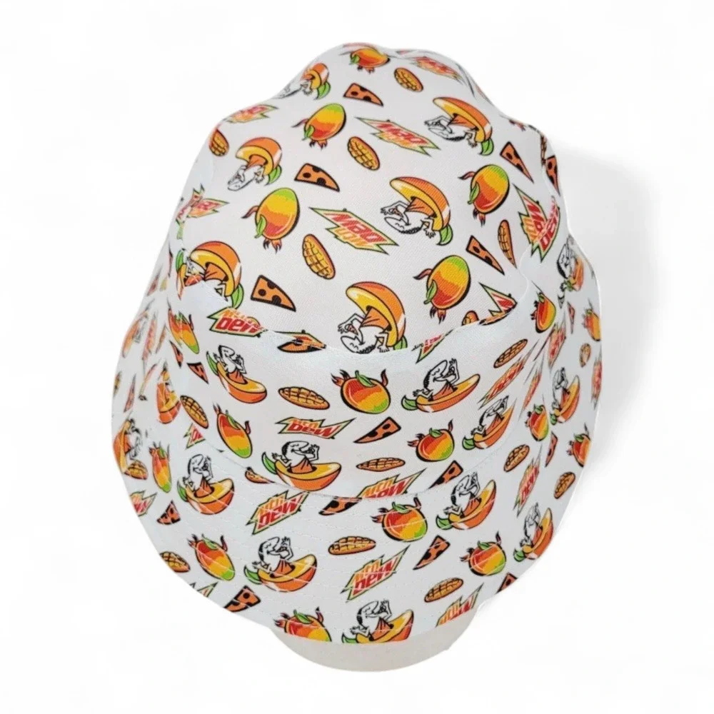2PK Little Caesars Mountain Dew Mango Rush Reversible Bucket Hat Limited Edition